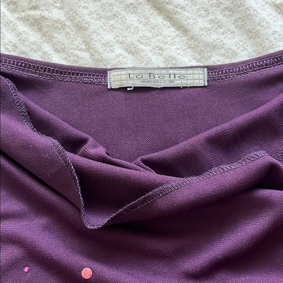 La Belle Deep Purple Blouse with Sequins - Picture 10 of 14